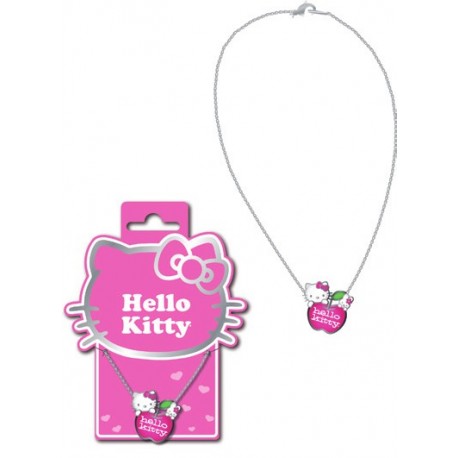 Collier Hello Kitty Coeur Rose